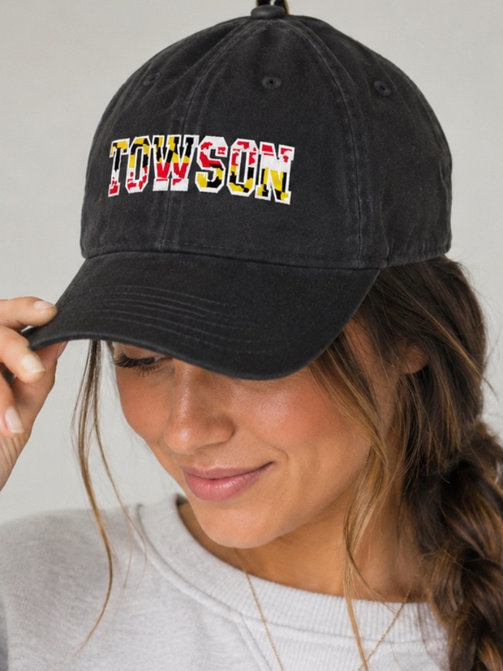 Women's Legacy Towson University Maryland Flag Adjustable Baseball Hat Black